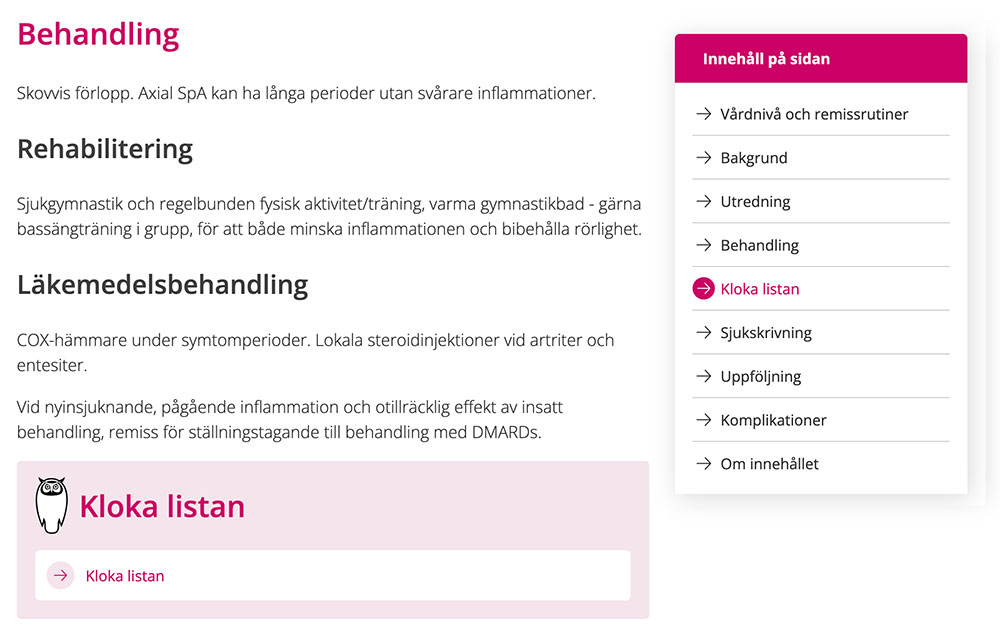 Ikon för Kloka listan i ett vårdprogram i Viss